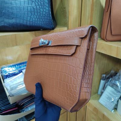 wholesale quality hermes kelly depeches 25 crocodile brown